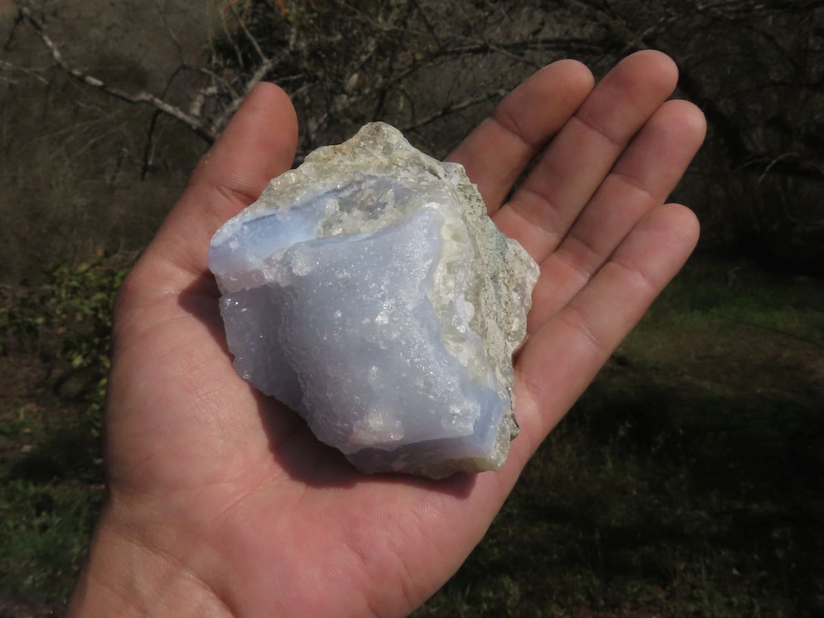 Natural Blue Lace Agate Geode Specimens x 12 From Nsanje, Malawi - TopRock