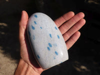 Polished Blue Spotted Spinel Quartz Standing Free Forms  x 2 From Madagascar - Toprock Gemstones and Minerals