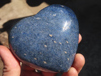 Polished Blue Lazulite Gemstone Hearts  x 4 From Madagascar - Toprock Gemstones and Minerals
