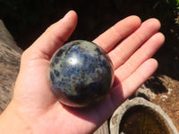 Polished Blue Iolite / Water Sapphire Spheres  x 2 From Northern Cape, South Africa - Toprock Gemstones and Minerals