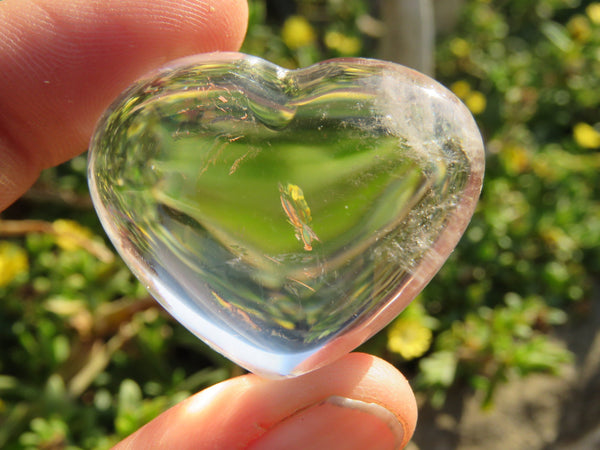 Polished Small Rock Crystal Quartz Gemstone Hearts  - sold per kg  from Madagascar - TopRock