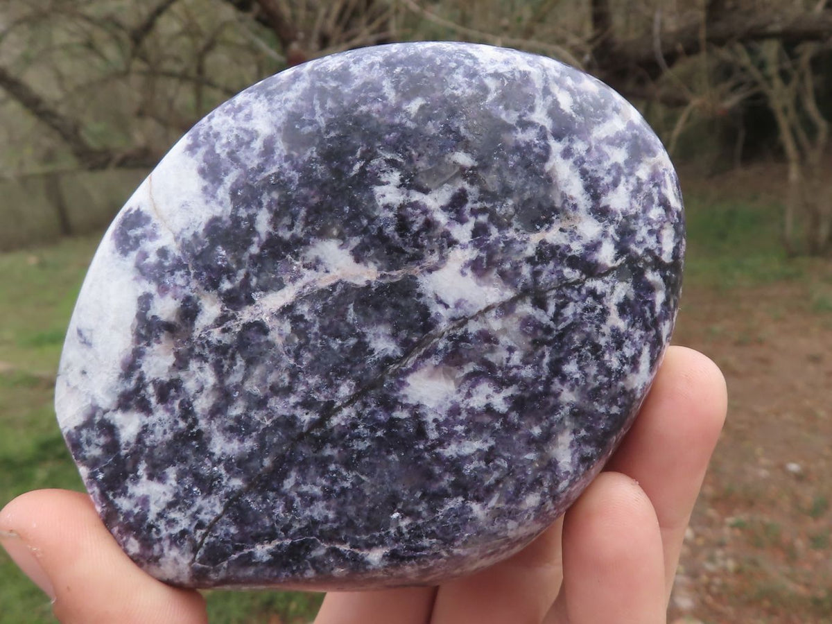 Polished Dark Purple Lepidolite Free Forms x 5 From Zimbabwe - TopRock