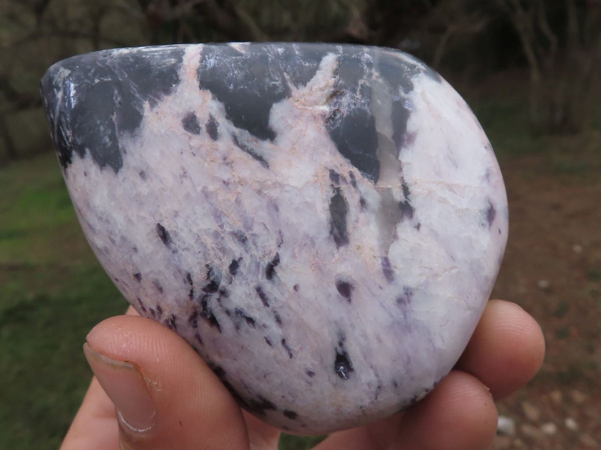 Polished Dark Purple Lepidolite Free Forms x 5 From Zimbabwe - TopRock