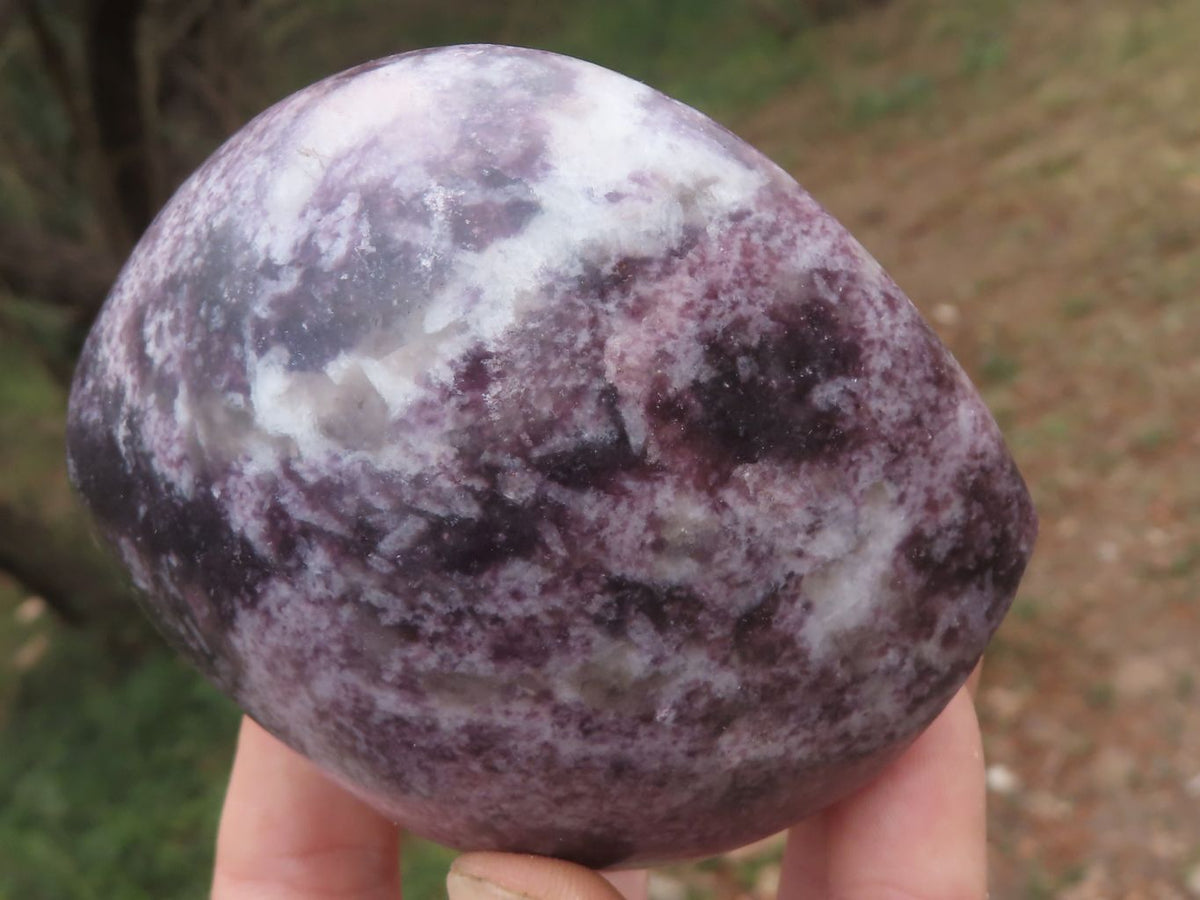 Polished Dark Purple Lepidolite Free Forms x 5 From Zimbabwe - TopRock