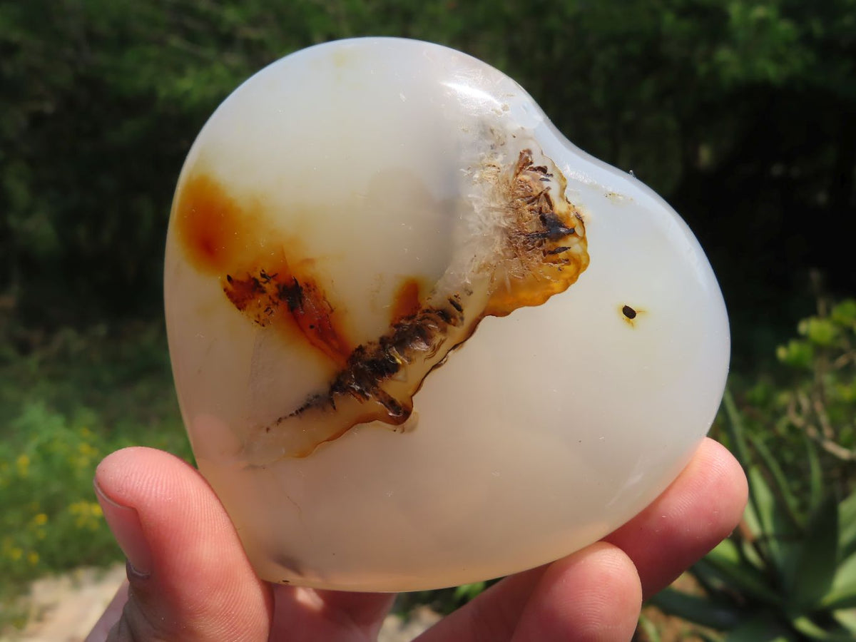 Polished Agate Hearts x 6 From Madagascar - TopRock