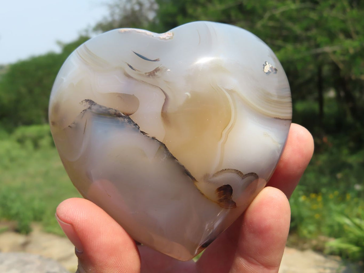 Polished Agate Hearts x 6 From Madagascar - TopRock