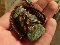 Polished  Copper Wire Wrapped Leopard Stone Eagle Pendants  x 6 From Zimbabwe - Toprock Gemstones and Minerals