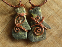 Polished  Copper Wire Wrapped Leopard Stone Eagle Pendants  x 6 From Zimbabwe - Toprock Gemstones and Minerals