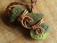 Polished  Copper Wire Wrapped Leopard Stone Eagle Pendants  x 6 From Zimbabwe - Toprock Gemstones and Minerals
