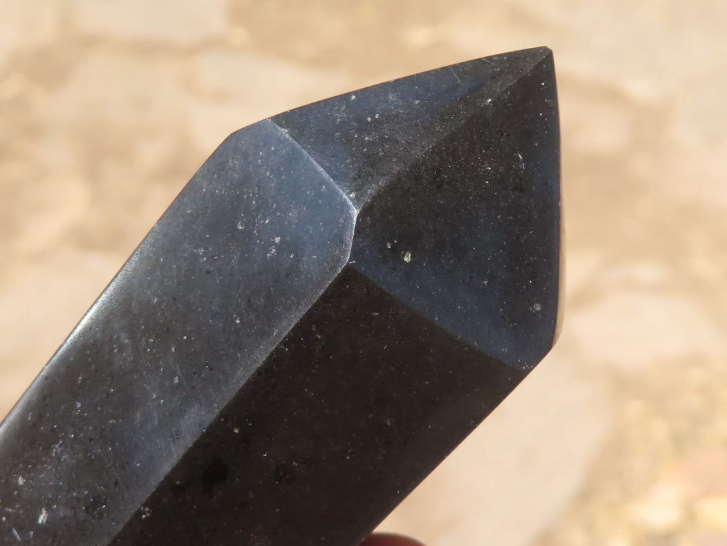 Polished Double Terminated Black Basalt Points x 3 From Madagascar - TopRock