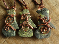 Polished  Copper Wire Wrapped Leopard Stone Eagle Pendants  x 6 From Zimbabwe - Toprock Gemstones and Minerals