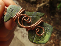 Polished  Copper Wire Wrapped Leopard Stone Eagle Pendants  x 6 From Zimbabwe - Toprock Gemstones and Minerals