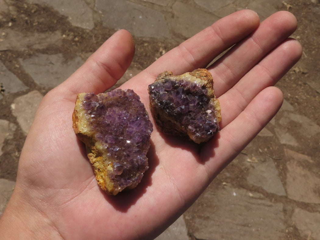 Natural Mini Lovely Dark "Amethystos" Amethyst Clusters x 35 From Kwaggafontein, South Africa - TopRock