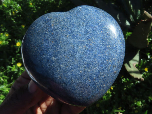 Polished Lazulite Hearts x 4 From Madagascar - TopRock
