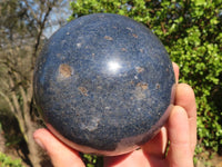 Polished Large Blue Lazulite Sphere  x 1 From Madagascar - Toprock Gemstones and Minerals