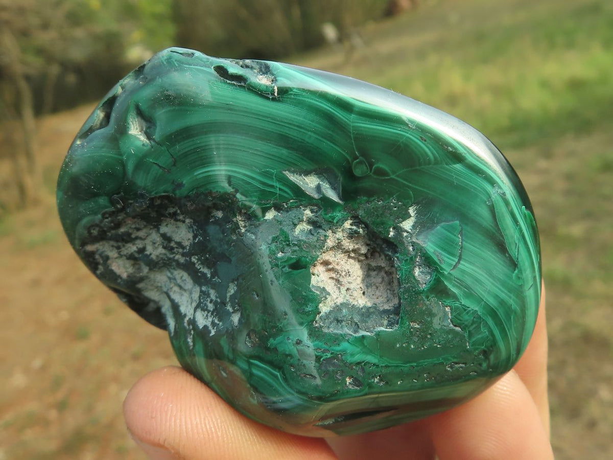 Polished Malachite Free Forms With Stunning Flower & Banding Patterns x 6 From Congo - TopRock