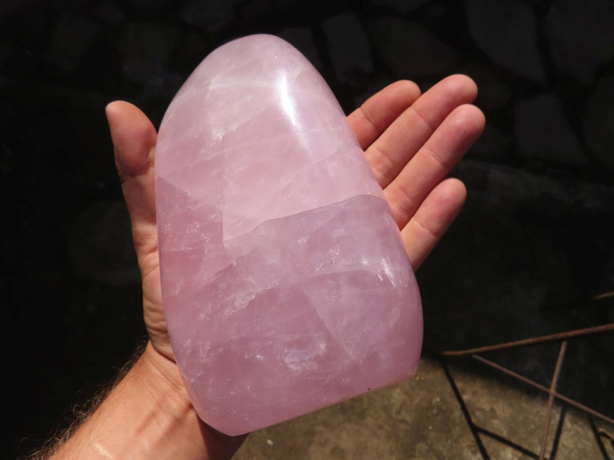 Polished Stunning Pink Rose Quartz Standing Free Form x 1 From Madagascar - TopRock