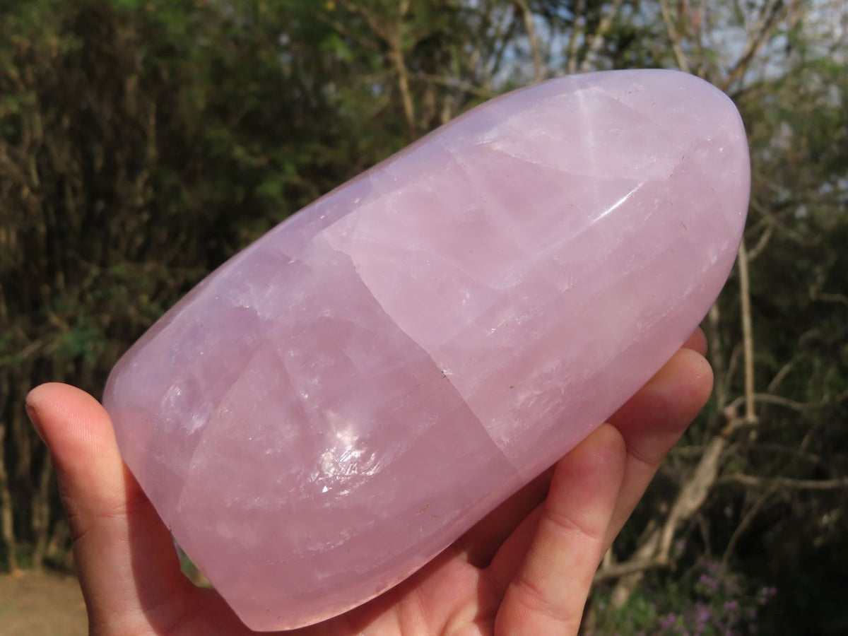 Polished Stunning Pink Rose Quartz Standing Free Form x 1 From Madagascar - TopRock