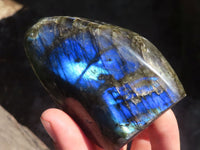 Polished Labradorite Standing Free Forms With Blue & Gold Flash  x 6 From Tulear, Madagascar - Toprock Gemstones and Minerals