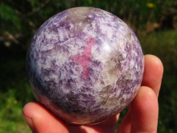 Polished Lepidolite Spheres Some With Rubellite x 6 From Zimbabwe - TopRock