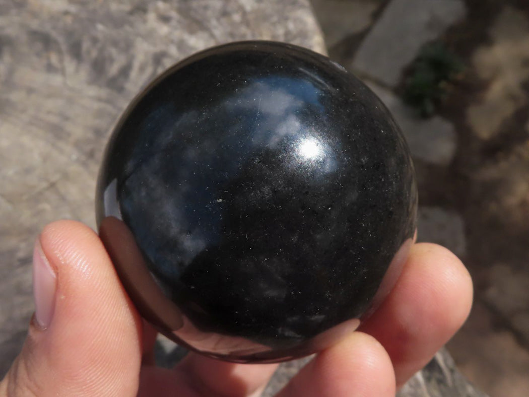 Polished Black Basalt Spheres (Heat Stable for therapy) x 6 From Madagascar - TopRock