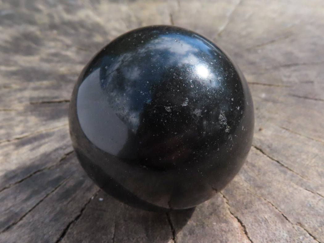 Polished Black Basalt Spheres (Heat Stable for therapy) x 6 From Madagascar - TopRock