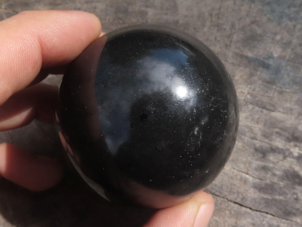 Polished Black Basalt Spheres (Heat Stable for therapy) x 6 From Madagascar - TopRock