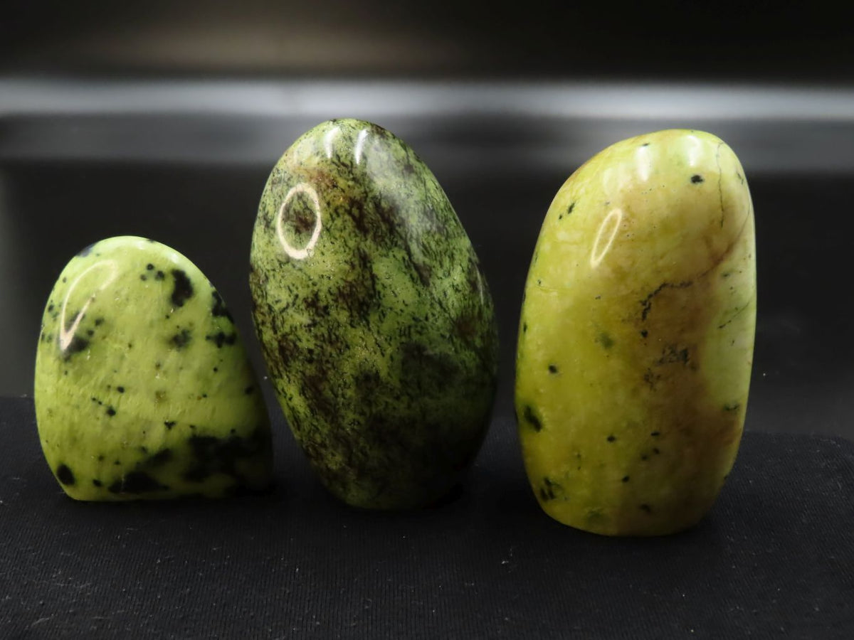 Polished Leopard Stone Standing Free Forms x 3 From Zimbabwe - TopRock