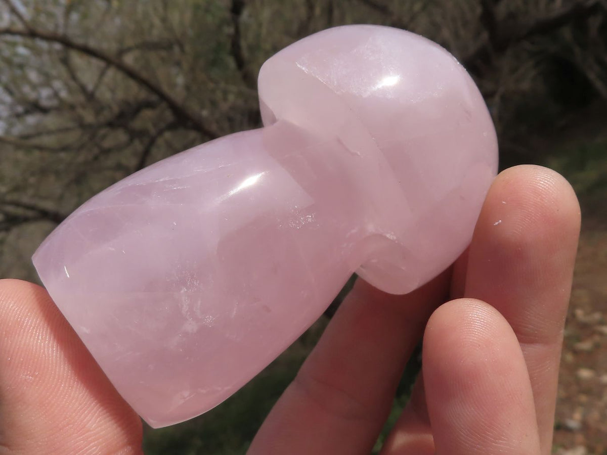 Polished Gemmy Pink Star Rose Quartz Mushrooms x 6 From Madagascar - TopRock