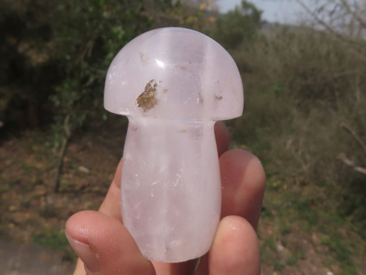 Polished Gemmy Pink Star Rose Quartz Mushrooms x 6 From Madagascar - TopRock
