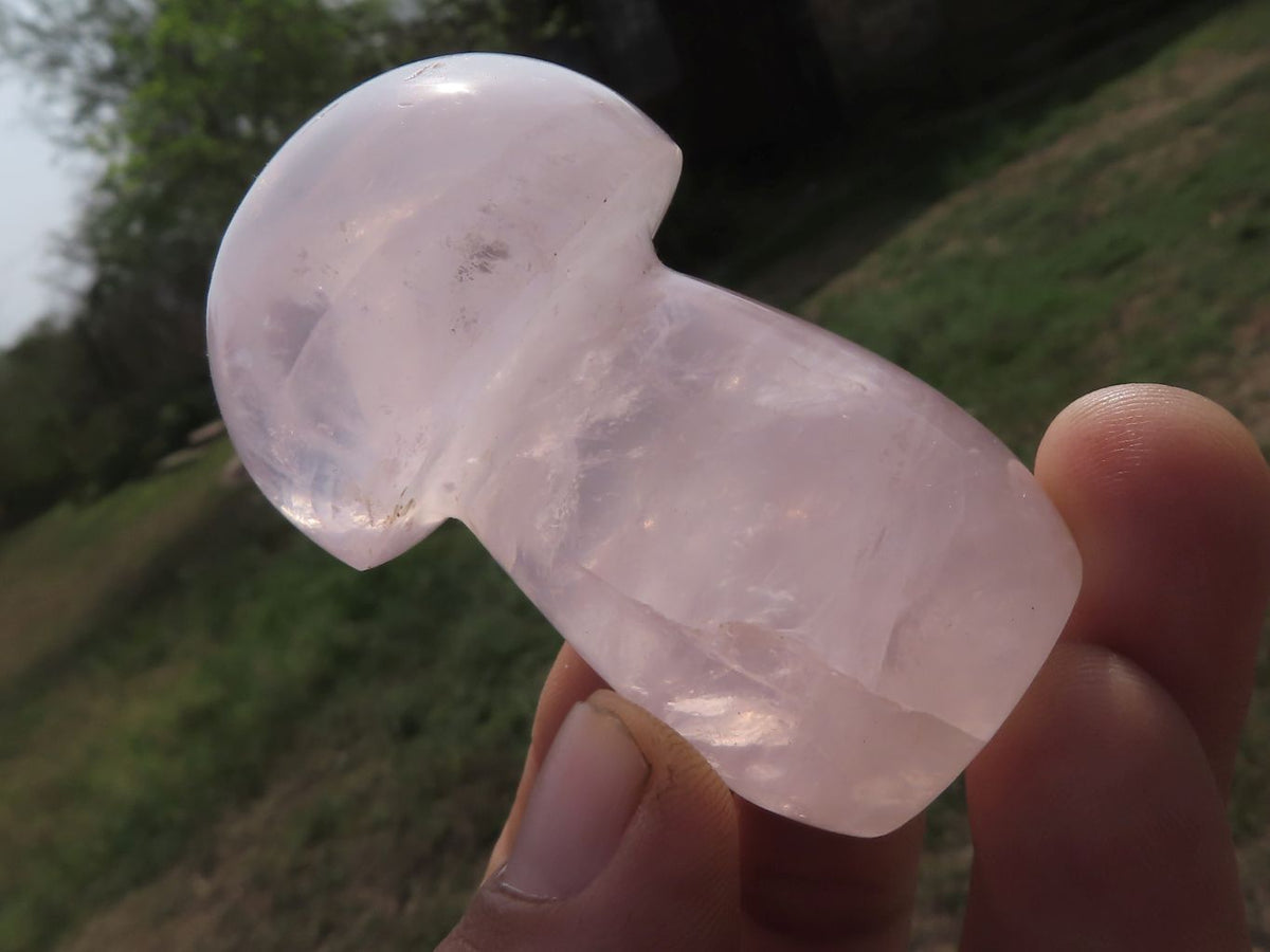 Polished Gemmy Pink Star Rose Quartz Mushrooms x 6 From Madagascar - TopRock