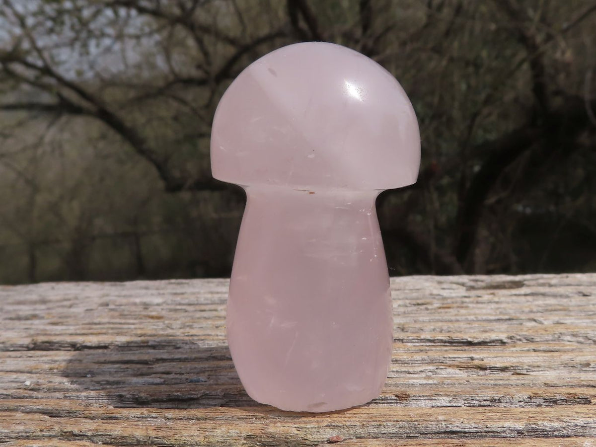 Polished Gemmy Pink Star Rose Quartz Mushrooms x 6 From Madagascar - TopRock