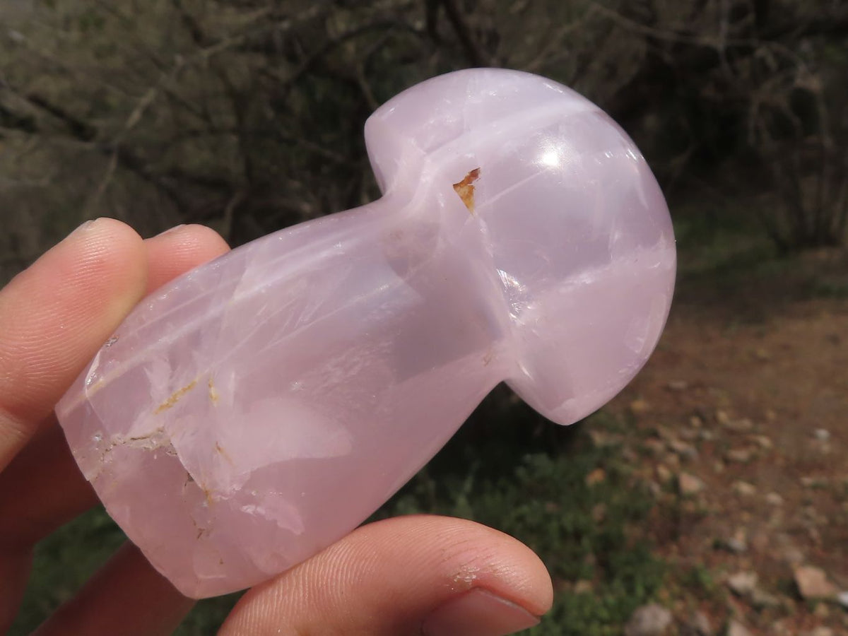 Polished Gemmy Pink Star Rose Quartz Mushrooms x 6 From Madagascar - TopRock