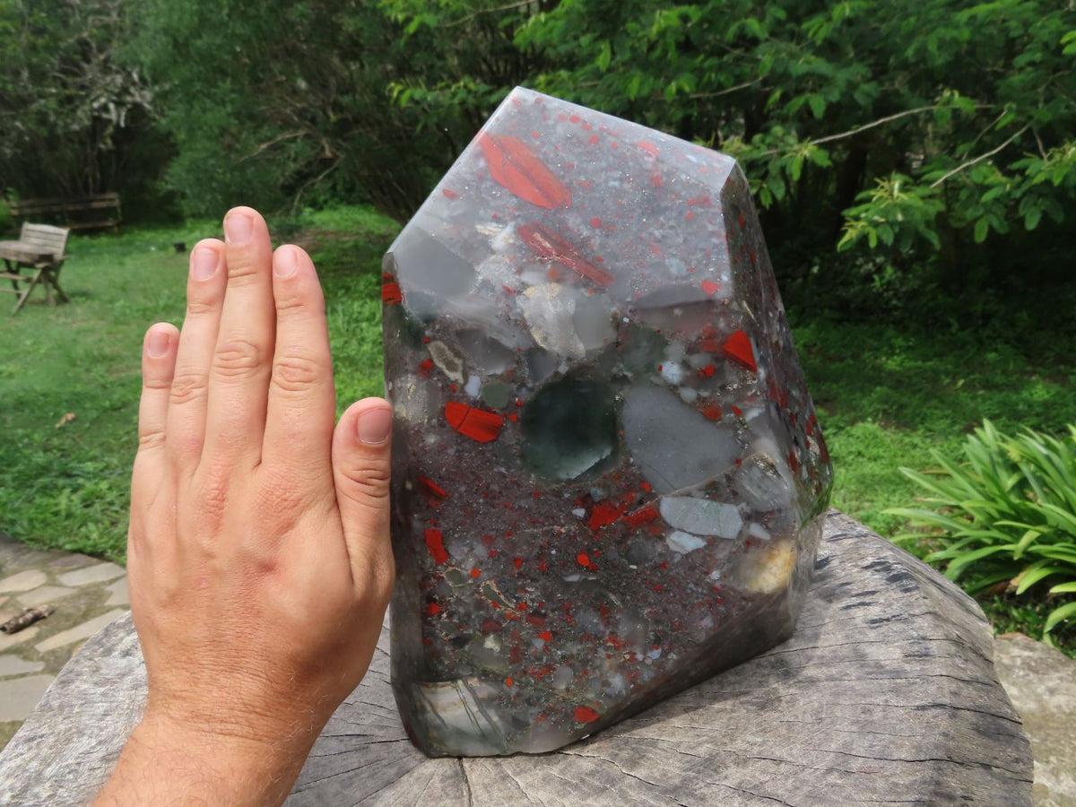 Polished Exceptional A Grade XXL Swaziland Bloodstone (Seftonite) Crystal x 1 From Swaziland - TopRock