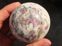 Polished Rubellite Pink Tourmaline Matrix Spheres x 4 From Madagascar - Toprock Gemstones and Minerals