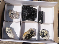 Natural Schorl Black Tourmaline Specimens x 6 From Erongo, Namibia - Toprock Gemstones and Minerals