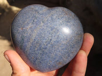 Polished Blue Lazulite Hearts  x 4 From Madagascar - Toprock Gemstones and Minerals