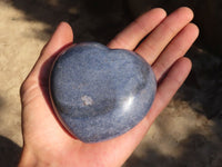 Polished Blue Lazulite Hearts  x 4 From Madagascar - Toprock Gemstones and Minerals