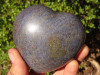 Polished Blue Lazulite Hearts  x 4 From Madagascar - Toprock Gemstones and Minerals