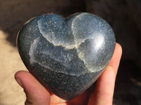 Polished Blue Lazulite Hearts  x 4 From Madagascar - Toprock Gemstones and Minerals
