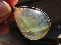 Polished Mixed Stone Pendants Set In Steel  x 12 From Southern Africa - Toprock Gemstones and Minerals