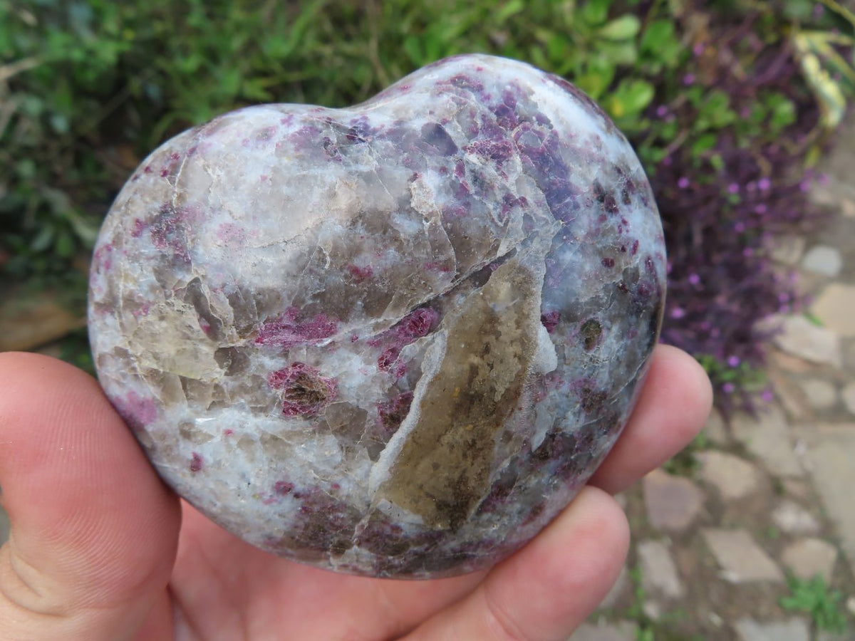 Polished Pink Rubellite Standing Free Forms & One Large Heart x 3 From Ambatondrazaka, Madagascar - TopRock