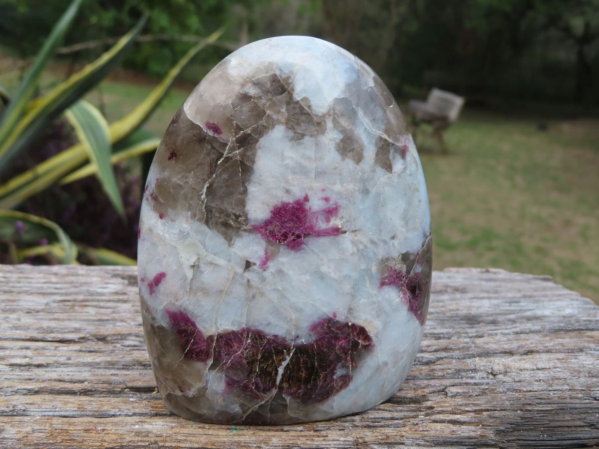 Polished Pink Rubellite Standing Free Forms & One Large Heart x 3 From Ambatondrazaka, Madagascar - TopRock