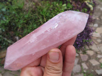 Polished Stunning Pink Rose Quartz Double Terminated Points x 6 From Madagascar - TopRock