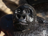 Polished Black Soapstone Gorilla Carving x 1 From Zimbabwe - Toprock Gemstones and Minerals