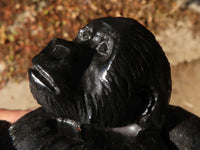 Polished Black Soapstone Gorilla Carving x 1 From Zimbabwe - Toprock Gemstones and Minerals
