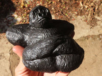 Polished Black Soapstone Gorilla Carving x 1 From Zimbabwe - Toprock Gemstones and Minerals