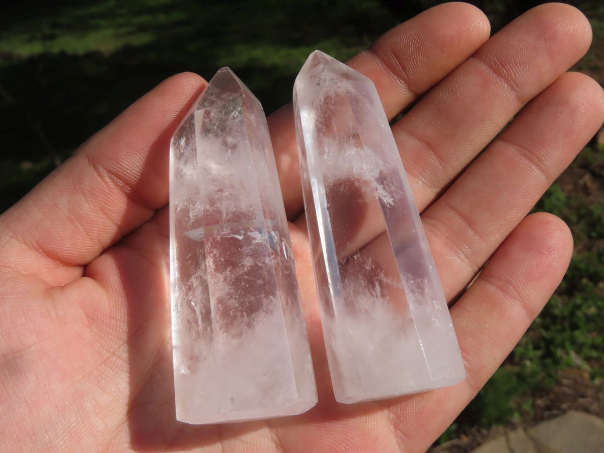 Polished Lovely Semi Optic Quartz Crystals x 12 From Madagascar - TopRock