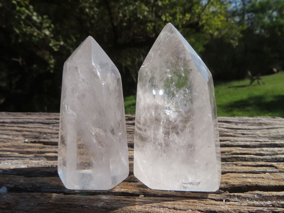 Polished Lovely Semi Optic Quartz Crystals x 12 From Madagascar - TopRock