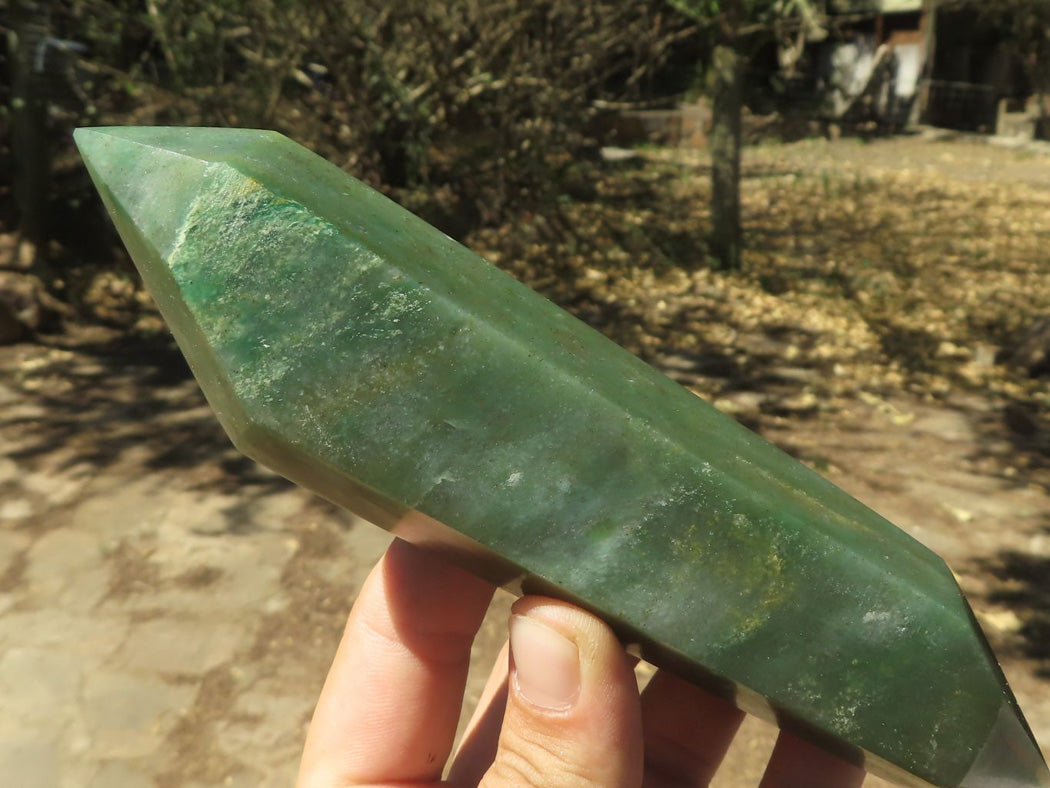 Polished Double Terminated Green Jade Crystals x 6 From Swaziland - TopRock